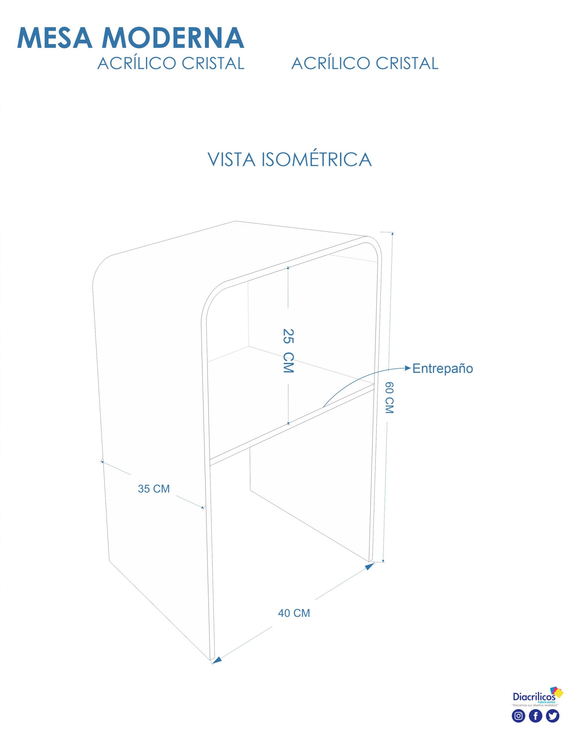 Mesa Acrílico Moderna