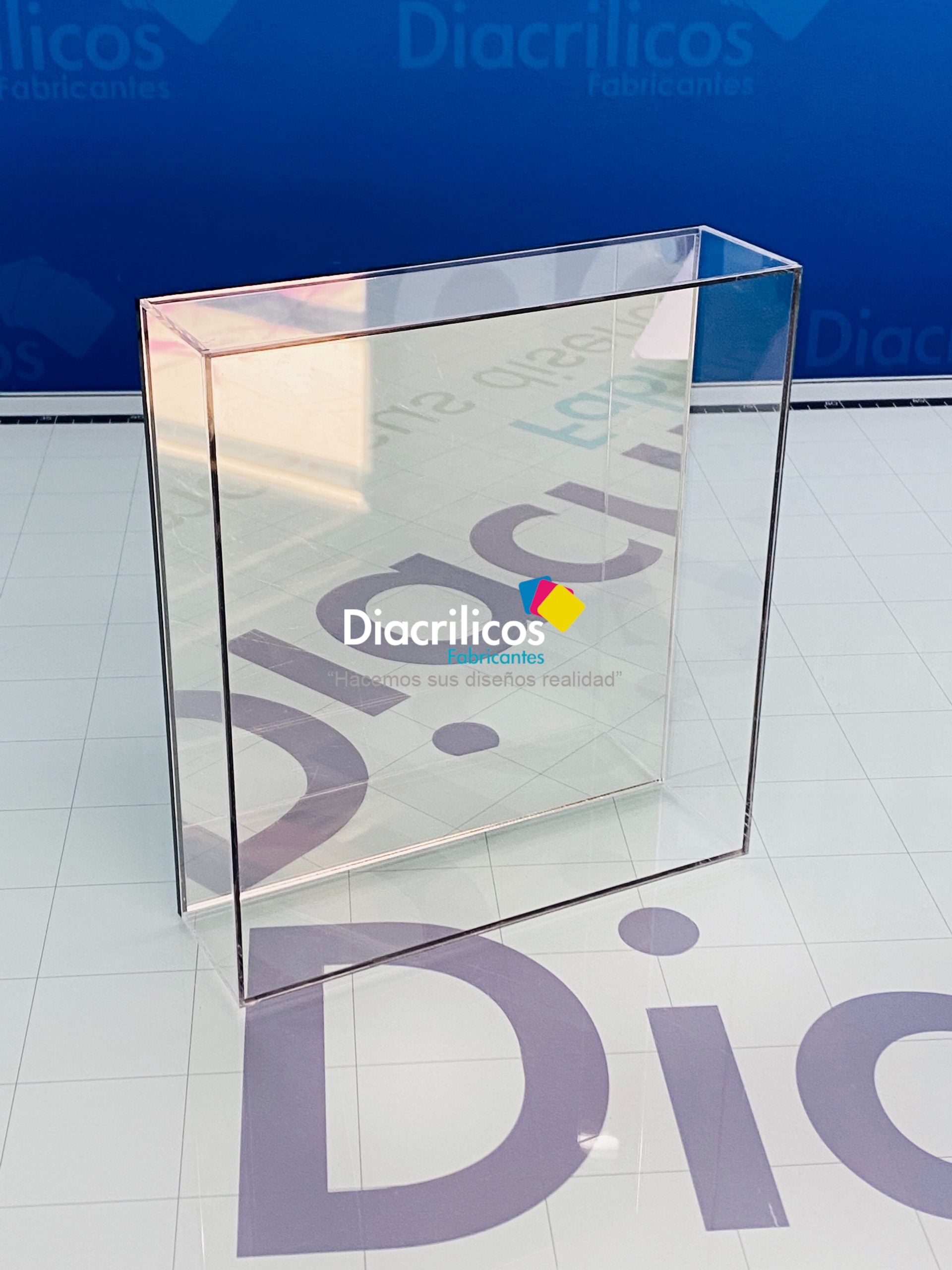 Tapa Maqueta Acrílica Piso Espejo Plata
