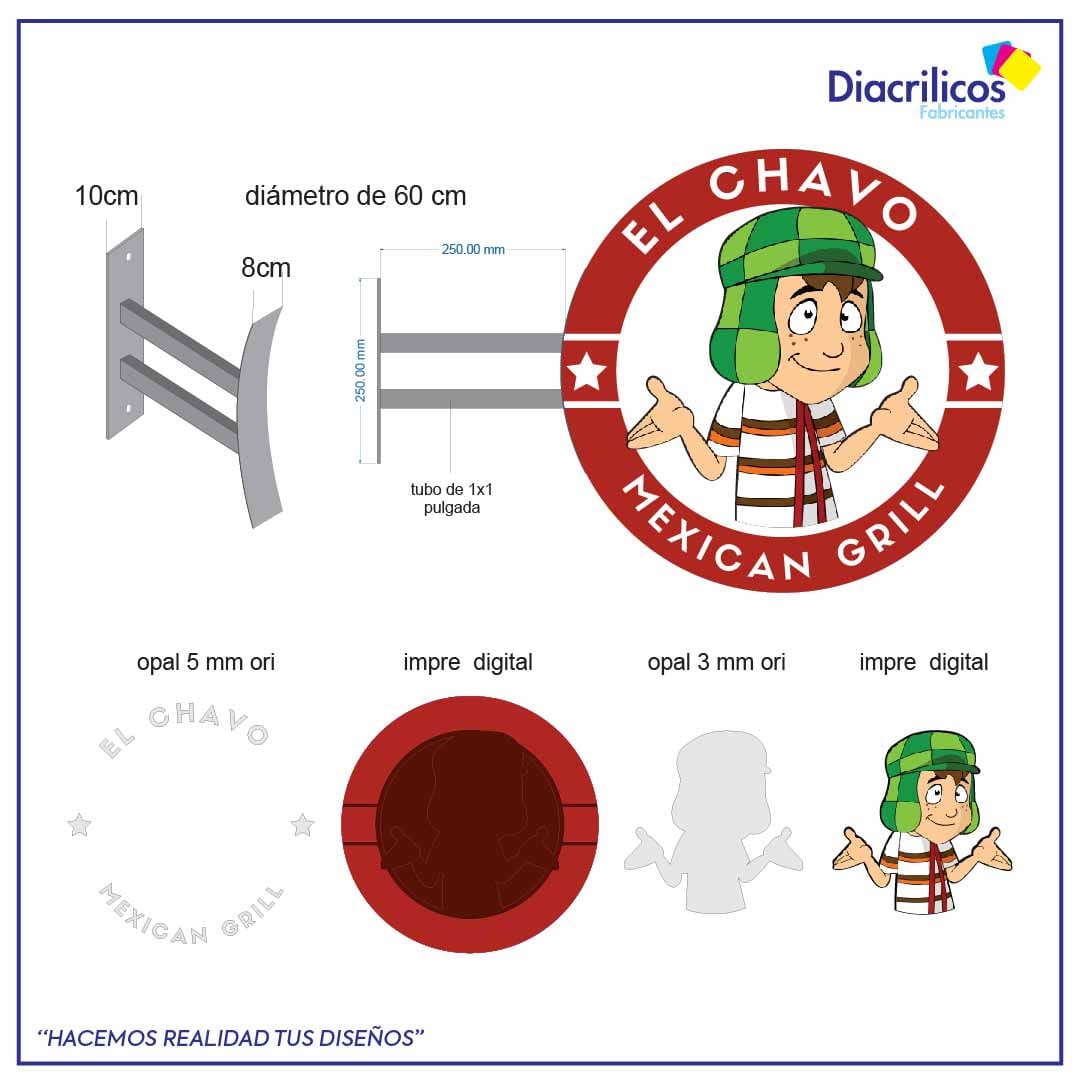 Aviso de diámetro premium de una cara