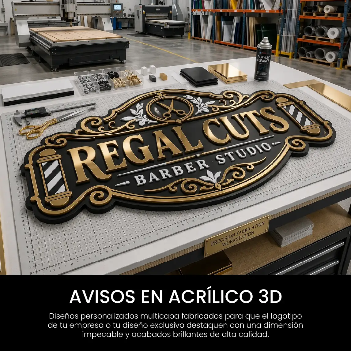 Avisos de acrílico 3D