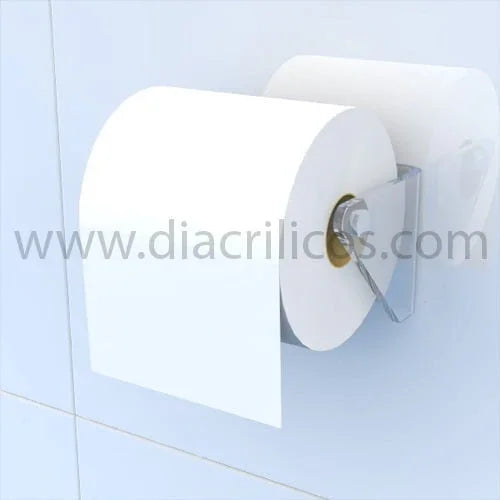 Soporte para rollo de papel higiénico de acrílico transparente en baño moderno