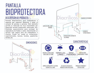 Pantalla de acrílico para la Bioprotección