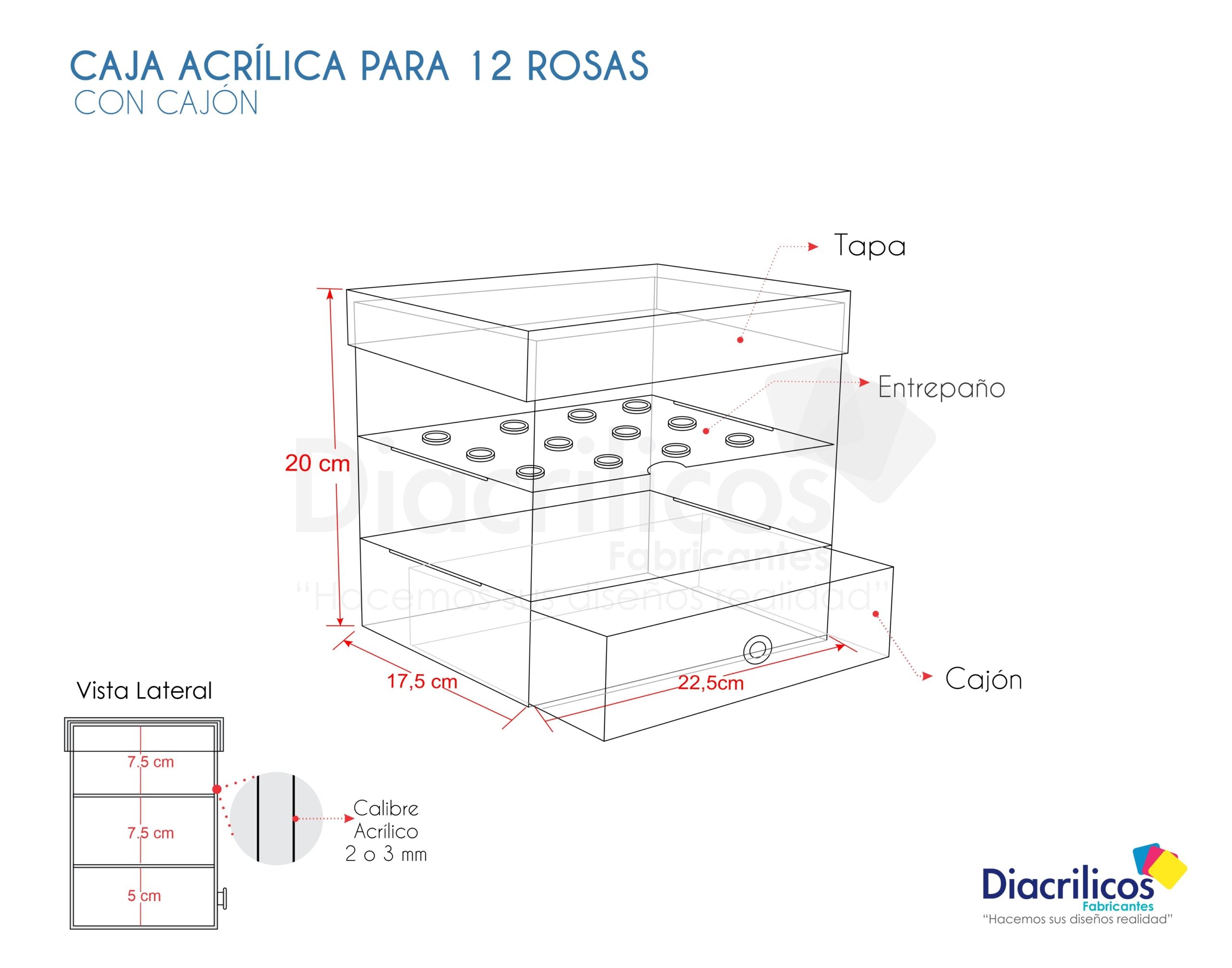 Caja para 12 rosas
