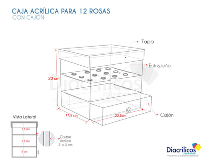 Caja para 12 rosas
