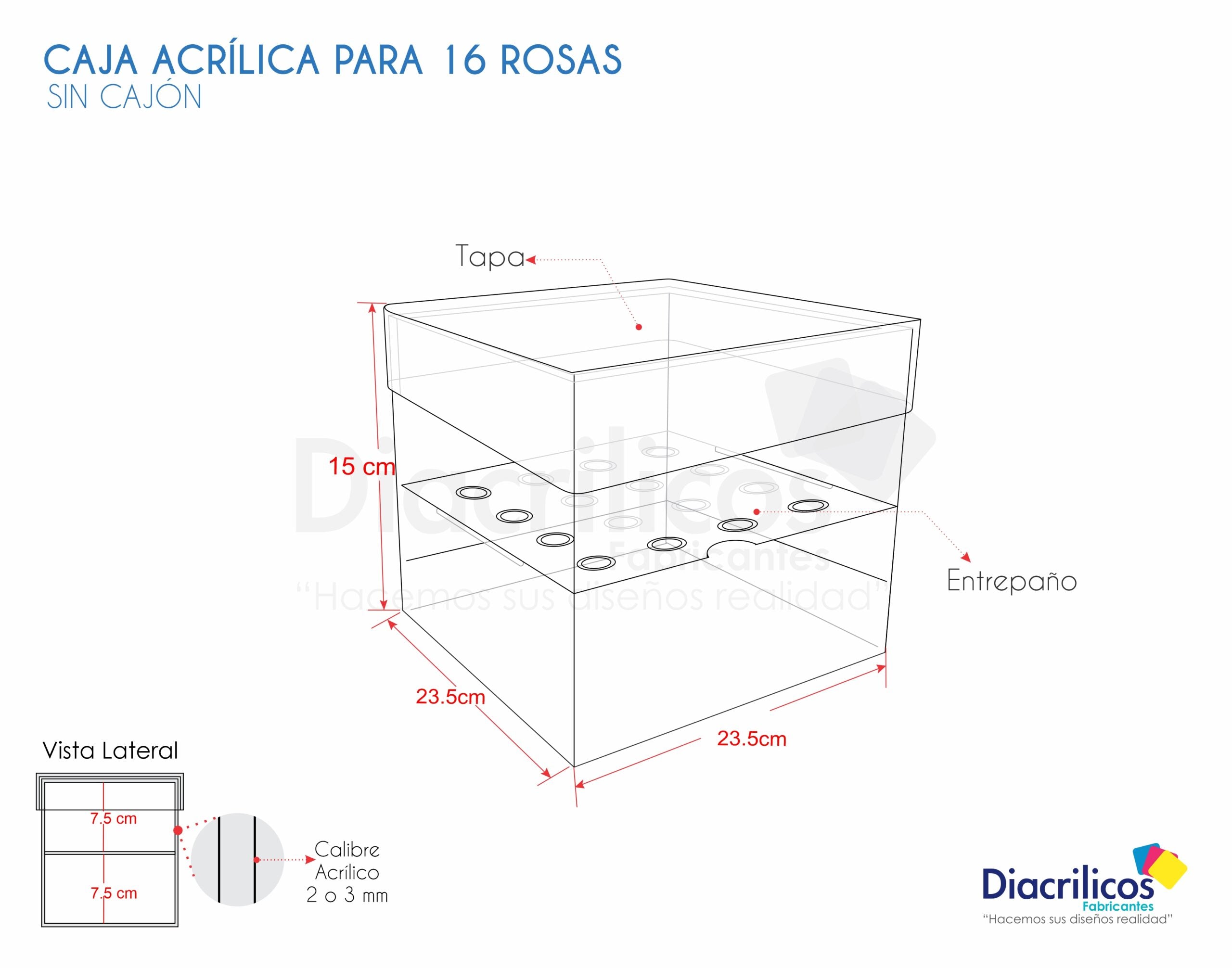 Caja para 16 rosas