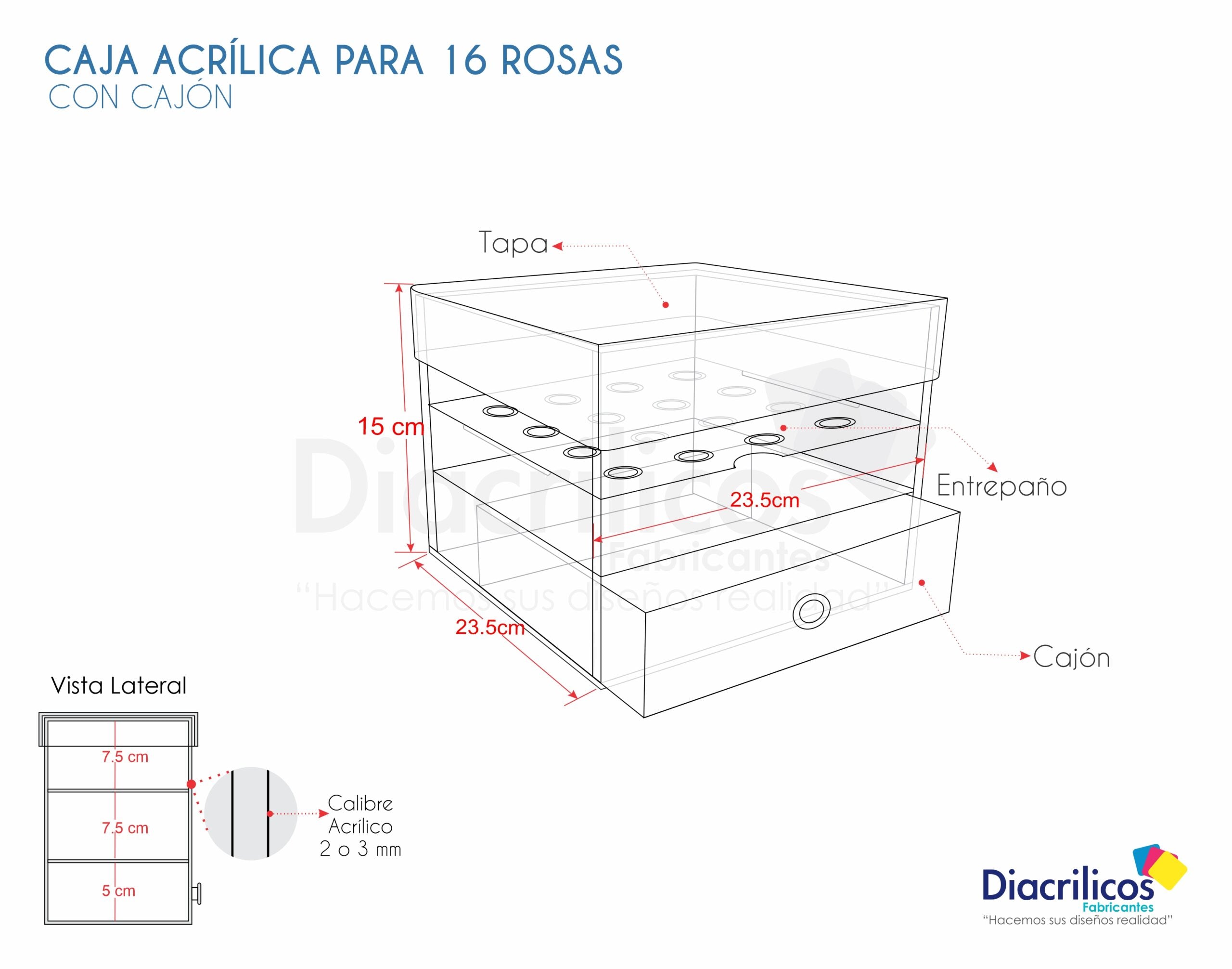 Caja para 16 rosas
