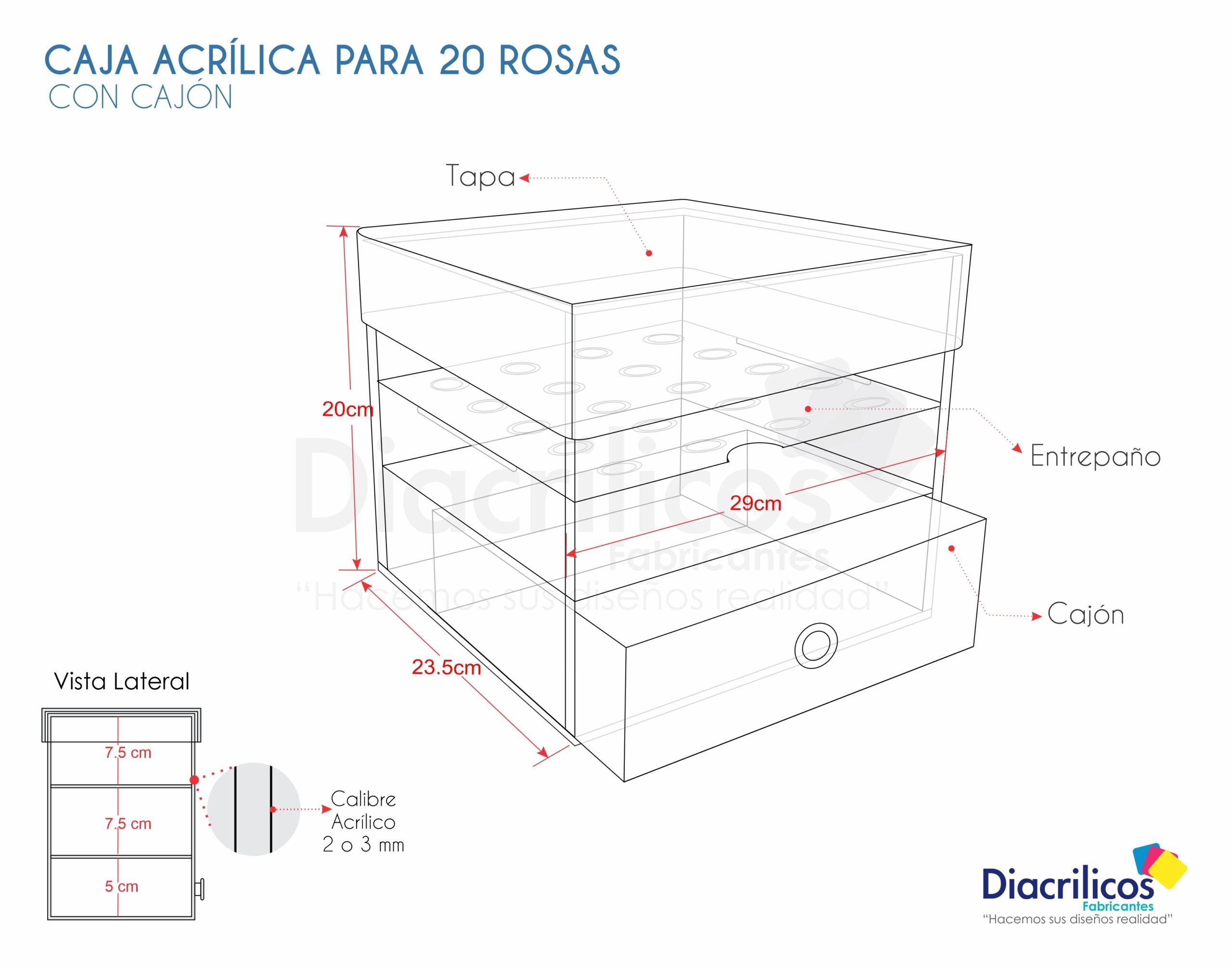 Caja para 20 rosas