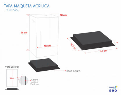 Caja Para Cubrir Osos En Acrílico con Base