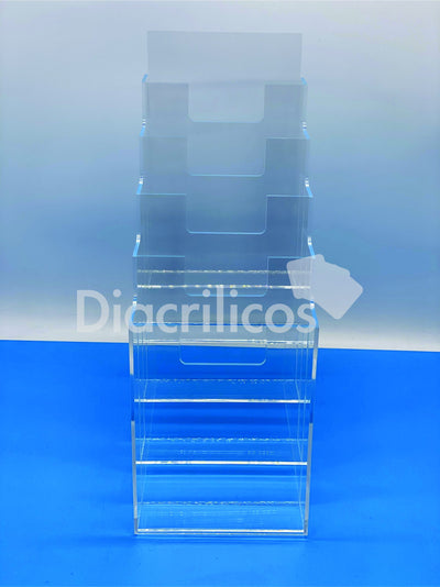 Portabrochure en acrílico cristal