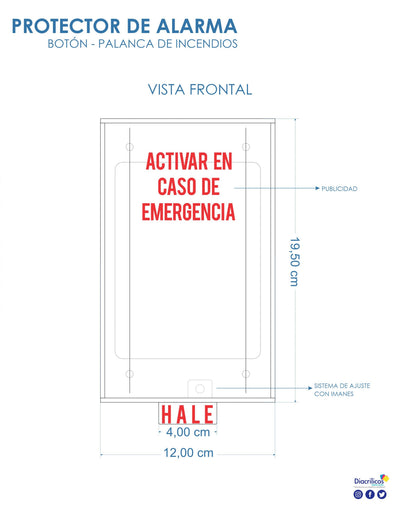 protector de alarma en acrílico