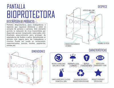Pantalla en acrílico de Bioprotección