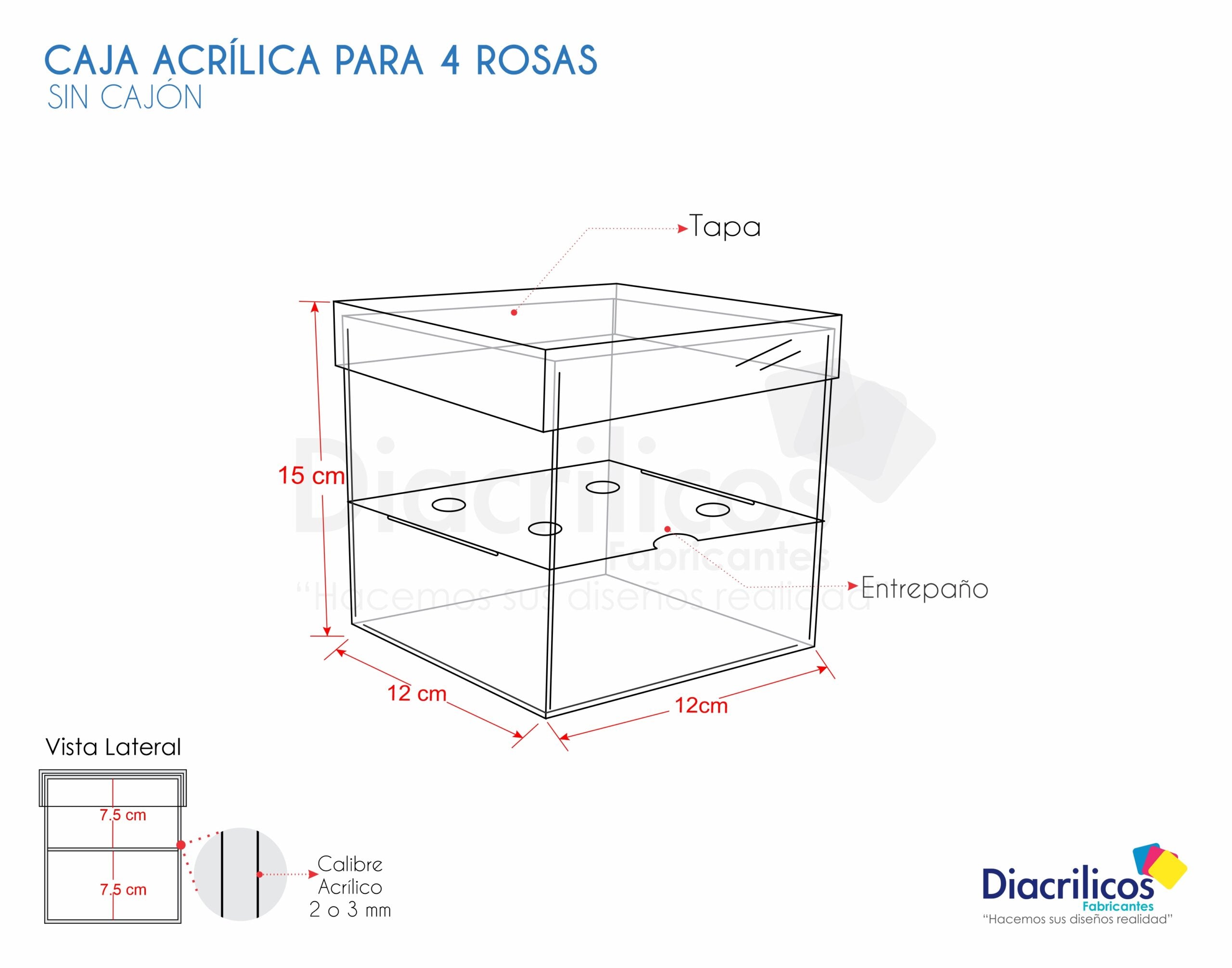 Caja para 4 rosas