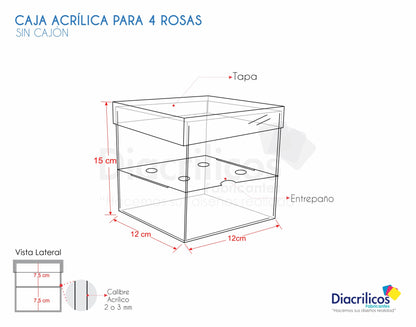 Caja para 4 rosas