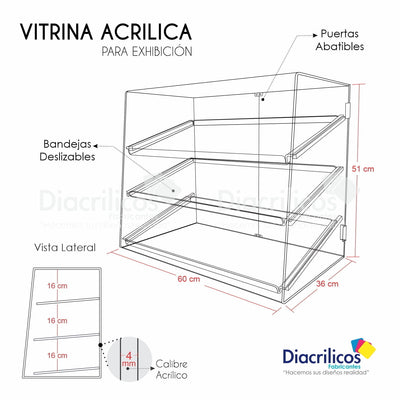 Vitrina de exhibición en acrílico