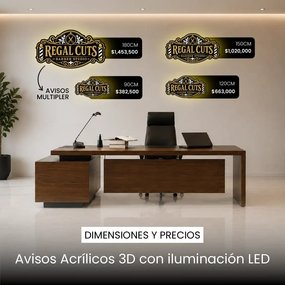 Avisos de acrílico 3D
