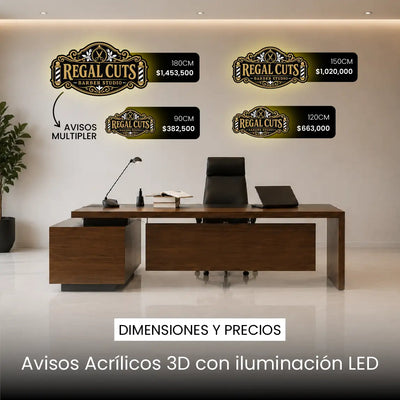 Avisos de acrílico 3D