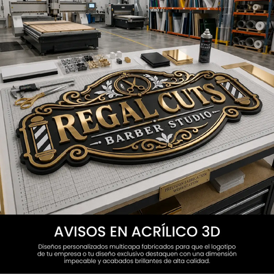 Avisos de acrílico 3D
