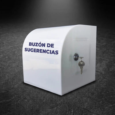 Buzón de sugerencias en acrílico