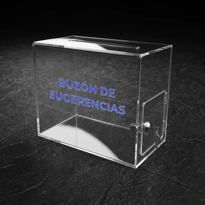 Buzón de sugerencias en acrílico