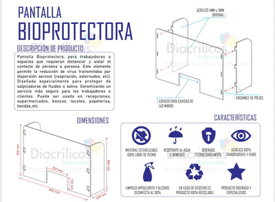 Pantalla en acrílico de Bioprotección