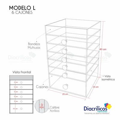 Organizador en acrílico para maquillaje