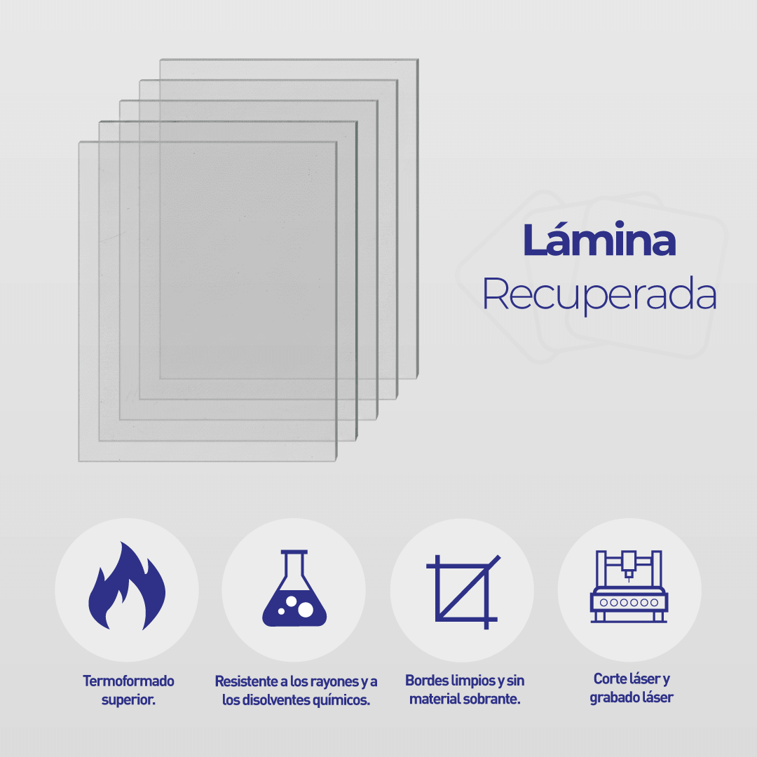 Lámina de acrílico cristal recuperado