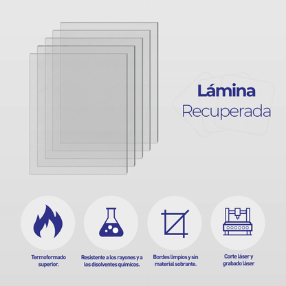 Lámina de acrílico cristal recuperado