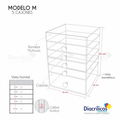 Organizador en acrílico para maquillaje