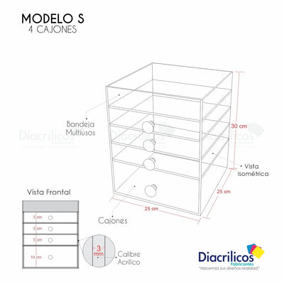 Organizador en acrílico para maquillaje