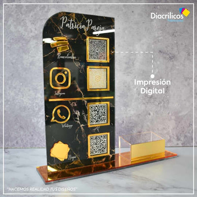 Hablador QR en acrílico