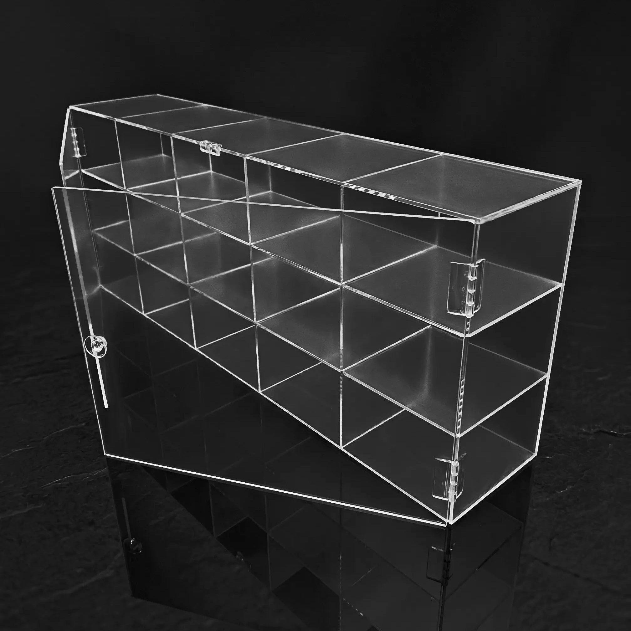 Vitrina de acrílico de 15 compartimientos