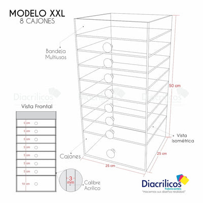 Organizador en acrílico para maquillaje