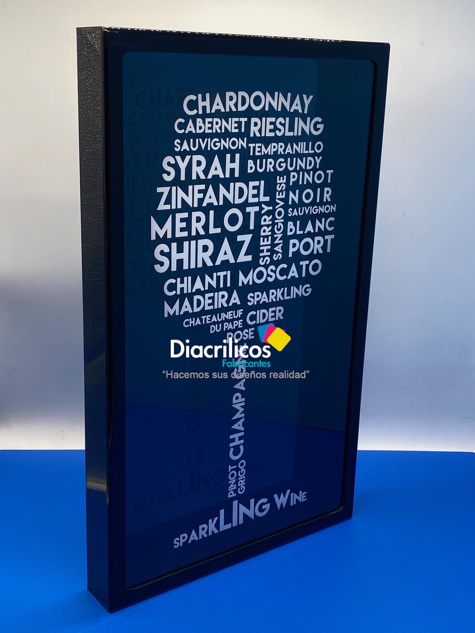 Caja de exhibición en acrílico para corchos de vino