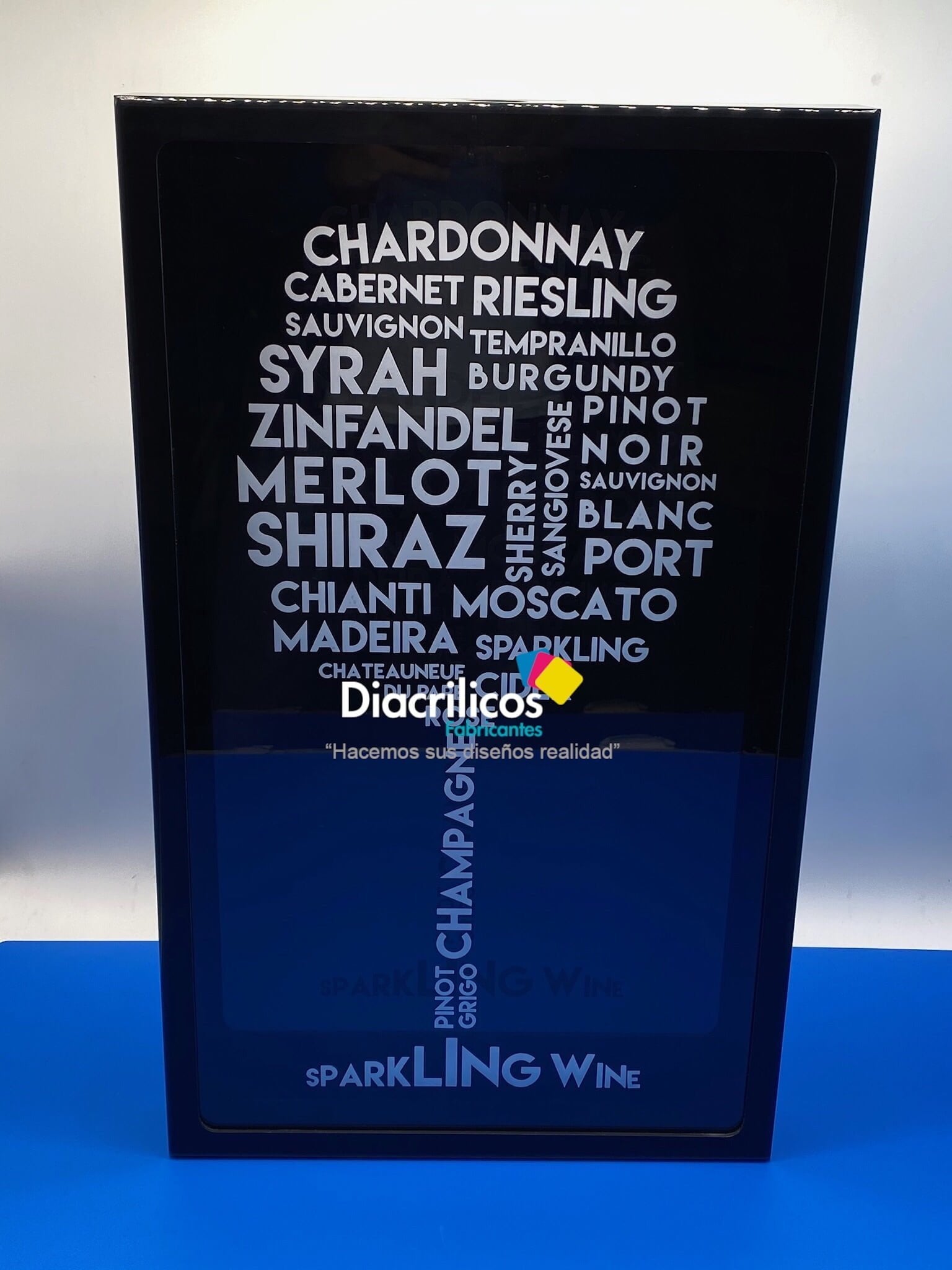 Caja de exhibición en acrílico para corchos de vino