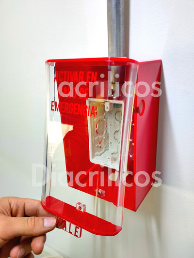 protector de alarma en acrílico
