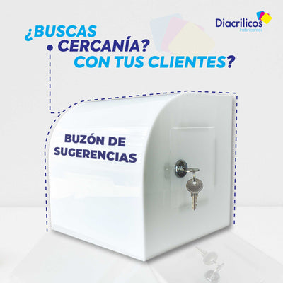 Buzón de sugerencias en acrílico opal Curvo